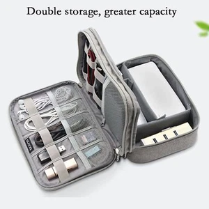 Electronic Accessories Organizer Bag Travel Cable USB Charger Storage Portable - Picture 1 of 15