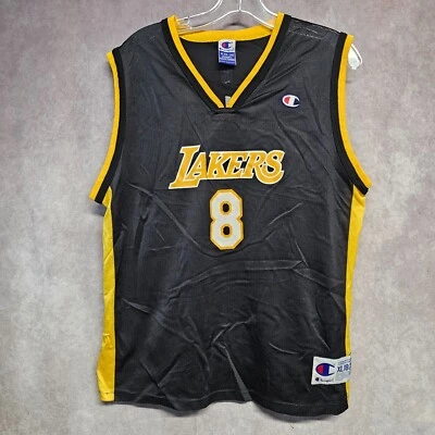 Редкая винтажная футболка чемпиона 90-х Los Angeles Lakers Коби Брайанта 8 черная молодежная размер XL - Изображение 1 из 4