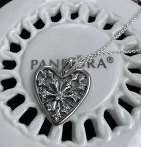 Auténtico Collar Pandora Corazón de Invierno #396369CZ - 80 cm / 31,4 pulgadas - Imagen 1 de 8