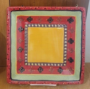 Tabletops Unlimited CORSICA RUMBA Square Dinner plate, 10 1/2", Excellent - Picture 1 of 4