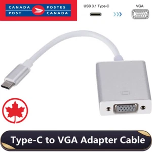 USB 3.1 Type C to VGA USB-C HDTV Adapter Cable for New Apple Macbook 12 In 2015 - Picture 1 of 10