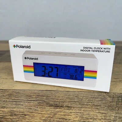 Style Asia Polaroid Desktop Digital Clock with 12/24 Hour, Indoor Temperature - Image 1 of 4