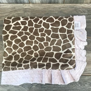 Manta bebé de felpa SWANKIE Blankie Lovey jirafa/rosa lunares espalda satinada - Imagen 1 de 7