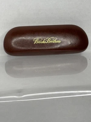 Estojo de transporte vintage Brooks Brothers Gold Script óculos concha marrom - Imagem 1 de 3