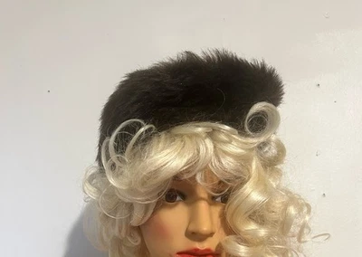 Sombrero Pastillero Vintage Años 50 Marrón Piel Sintética Hecho en Inglaterra Talla 9.5 Foto 1 de 4