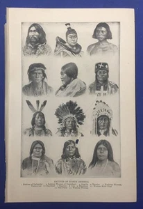 1920 Nord- und Südamerikanische Indianer Typen Rassenethnien Buch Illustration - Bild 1 von 3