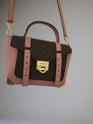 Bolso Bandolera Michael Kors Manhattan School Cuero Polvo Rubor Foto 1 de 4