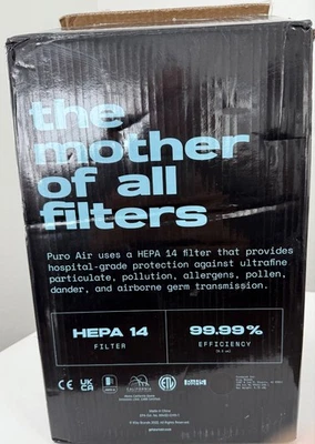 Purificador de aire de eficiencia PuroAir 240 Hepa 14 99,99 1000 pies cuadrados habitación grande Foto 1 de 4