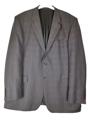Austin Reed Mens Suit Jacket 48R 100% Pure NEW Wool Light Brown Check - Image 1 of 4