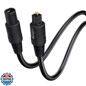 Extensión de cable óptico Bangun, 6 pies, hembra a macho, cable de audio digital de fibra - Imagen 1 de 5