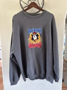 Big Dogs 90's Fire Fighter American Heroes Fireman Logo Sweatshirt Size XXL 2XL - Picture 1 of 2