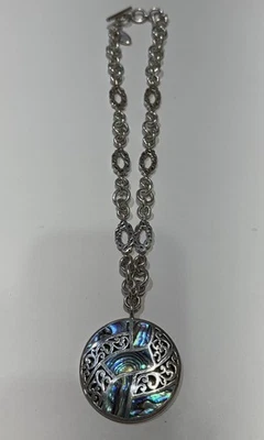 Collar de eslabones abiertos con incrustaciones de mosaico de plata esterlina abulón LOIS HILL Foto 1 de 4