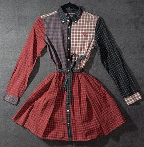 Polo Ralph Lauren Mädchen Gürtel kariert Patchwork Urlaub Kleid Größe 16 - Bild 1 von 5
