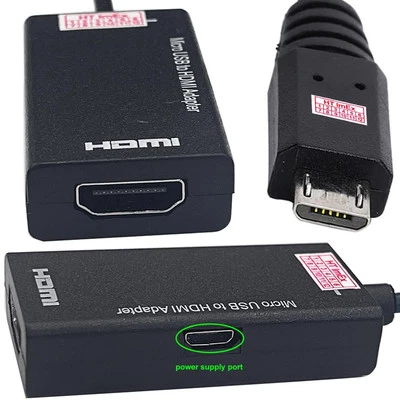 Micro USB auf HDMI Adapter MHL Kompatibel Mit Samsung Galaxy S2 i9100 HTC EVO - Bild 1 von 4