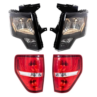 Pair of Headlights & Tail Lights 4 Pc Performance Set fits 09-14 Ford F-150 - Image 1 of 4