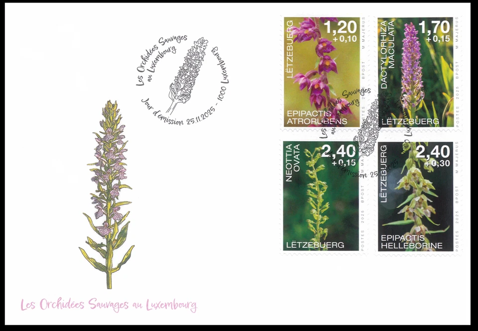 Luxemburgo 2025 Orquídeas FDC Foto 1 de 1