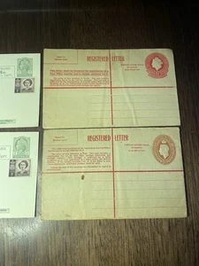1957 POST CARDS QEII 3d REVALUED 4d P.M.G's DEPT-VERY NICE UNUSED + 2 Registered - Picture 1 of 8