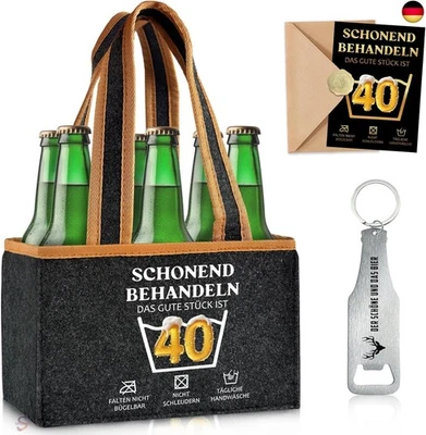 LEBORIA Lustige Geschenk 40 Geburtstag Mann, Männerhandtasche Bier mit Flaschenöffner u