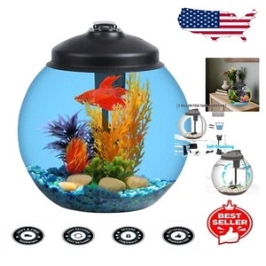 Vibrant 3-Gallon Fish Tank Kit with LED Light & Power Filter - Ideal for Betta - Picture 1 of 8