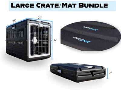 MiraPet Pet Carrier & Crate 35" Large Collapsible Cat & Dog Crate w/FREE Pad - Image 1 of 4