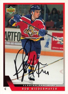 1993-94 Upper Deck - #98 Rob Niedermayer AUTOGRAPHED Card - Image 1 of 2