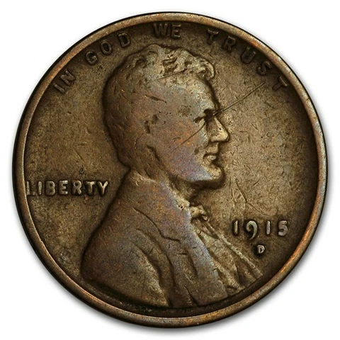 1915 D - Lincoln Wheat Penny - Good/Very Good Cover