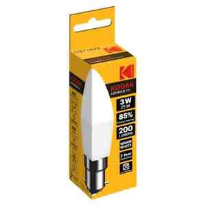 2/6/12 x Kodak LED Candle Light Bulbs B22/BC | 3W 200 Lumens | Warm White