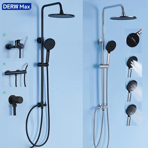 Duschsystem Regendusche ohne Armatur mit Handbrause 3 Modi Kopfbrause Duscheset - Bild 1 von 25