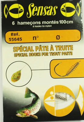 SENSAS Forellenhaken mit Spirale Teighaken Forellenteighaken Vorfachhaken