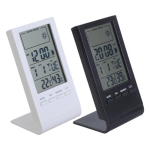 Desktop Digital Display Temperature Humidity Gauge with Alarm Clock for Home - Picture 1 of 10