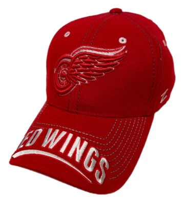 Zephyr NHL Detroit Red Wings "Slip" Structured Curved Bill Stretch Fit Hat NWT - Image 1 of 4
