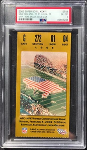 2002 Super Bowl XXXVI Stub - PSA 6 EX-MT ~ MVP TOM BRADY Gold Variation - Picture 1 of 2