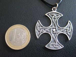 Keltischer Knoten 925'er Silber Kettenanhänger Kreuz Keltenknoten / KA 832.1 - Picture 1 of 7