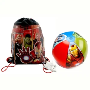 Marvel Avengers Kids Sport Drawstring Bag Sling Bag + Bonus Pool Beach Ball Toy - Picture 1 of 7