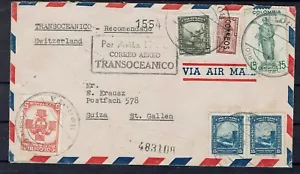Colombia carta LuPo R a Suiza corrida 1948 - Imagen 1 de 1