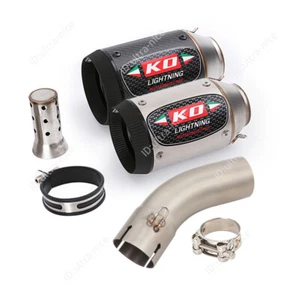 Slip On for Kawasaki Ninja ZX4R ZX4RR 2023-2025 Exhaust Pipe Muffler Tips Carbon - Picture 1 of 5