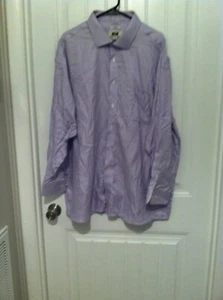 Camisa con botones Joseph Abboud para hombre 19 34/35 púrpura y blanco manga larga - Imagen 1 de 4