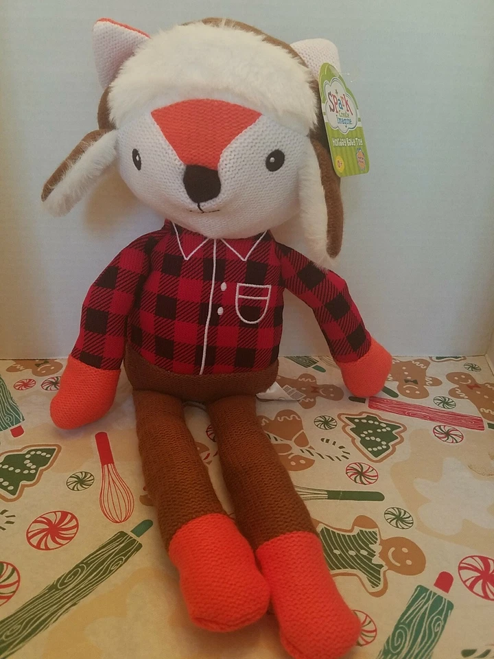 NUEVO SPARK CREATE IMAGINE GUARDERÍA VACACIONES BEBÉ JUGUETE ZORRO ROJO INVIERNO OREJA MANGUITO SOMBRERO Foto 1 de 4