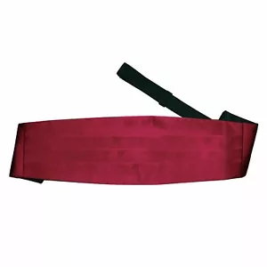 Burgundy Mens Cummerbund Satin Plain Adjustable Wedding Accessory by DQT - Picture 1 of 2