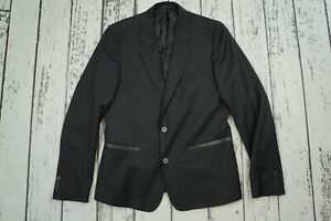 Versace x H&M Black 100% Wool Worn Blazer Men's 48 Suit Smoking 38R 38 R