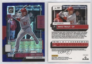2022 Panini Donruss Optic Purple Pandora Prizm /99 Mike Trout #157
