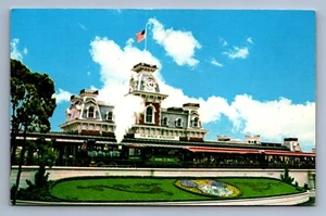 Postcard Vtg Walt Disney World FL R.R. Narrow Gauge Stream Trains Magic Kingdom - Bild 1 von 2