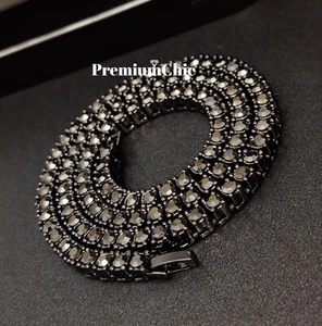 14k Gold Plated Tennis Chain Choker Clear CZ Stones Men's Hip Hop Necklace - Picture 1 of 14