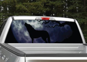 Wolf Howling at Moon Rear Window Decal Graphic for Truck SUV - Picture 1 of 1