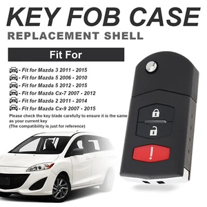 3 Buttons Replacement Key Fob Cover Case Fit for Mazda 2 3 5 Cx-7 Cx-9 BGBX1T478 - Picture 1 of 9