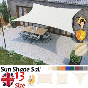 Heavy Duty Sun Shade Sail Garden Patio Awning Canopy 98% UV Block Waterproof Kit - Picture 1 of 79
