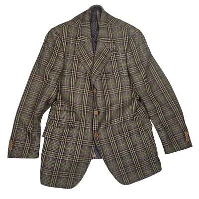 Abrigo deportivo Etro Italy para hombre mezcla de lana a cuadros talla 52 multi Foto 1 de 4