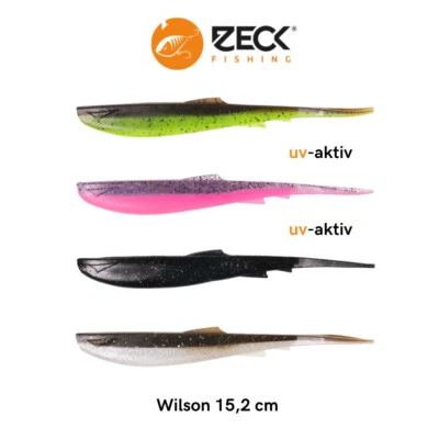 4 Zeck Wilson Gummifische Hecht Vertikalköder 15,2 cm Gummiköder Zander Shads - Bild 1 von 2
