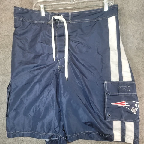 New England Patriots Men's Swim Shorts Nfl Team Apparel Blue Size XL Cover