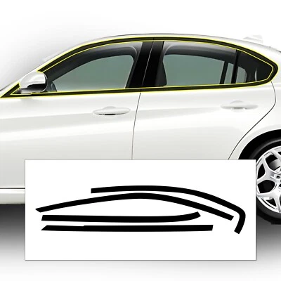 Se adapta a Alfa Romeo Giulia 17+ ventana lateral cromada borrar calcomanía oscurecimiento tapicería de vinilo Foto 1 de 4